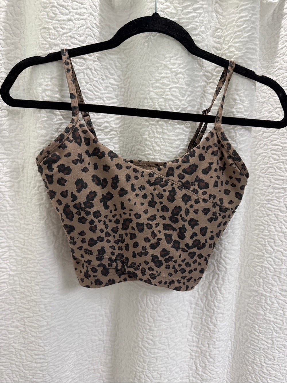 Abercrombie & Fitch Leopard Print Crop Cami in Brown and Black